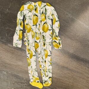 Posh Peanut Bamboo Lemon Print Kids Zippy One piece pajama 3/6m